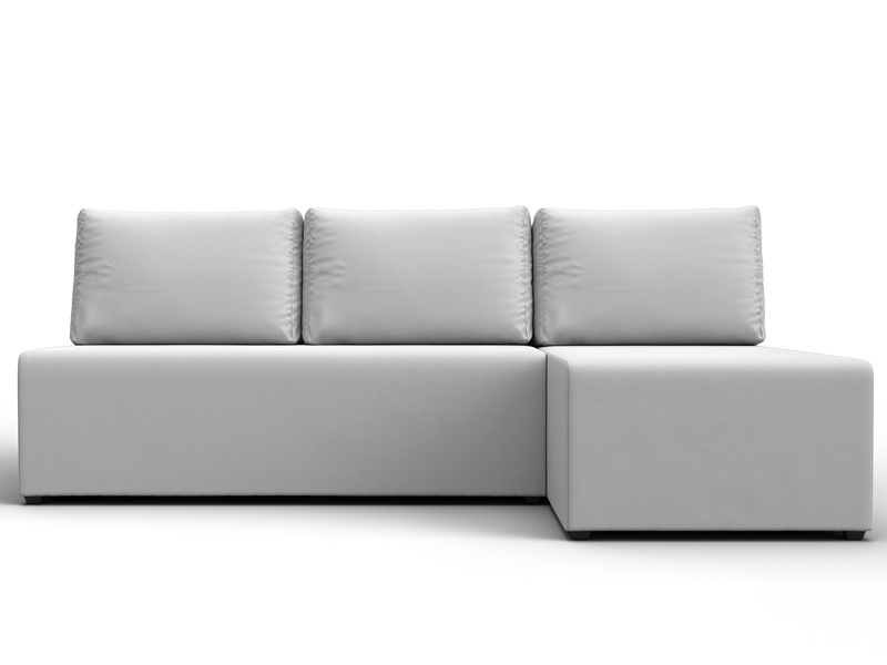 Диван угловой Поло правый угол, Экокожа, Белый