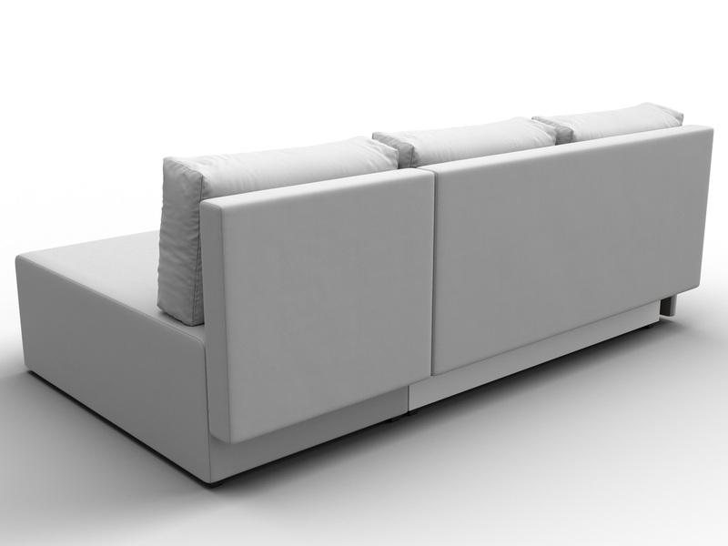 Диван угловой Поло правый угол, Экокожа, Белый