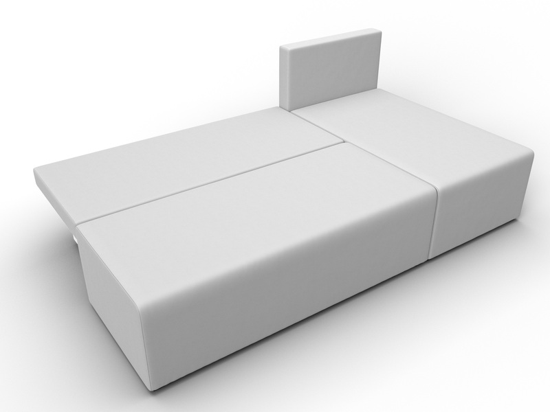 Диван угловой Поло правый угол, Экокожа, Белый