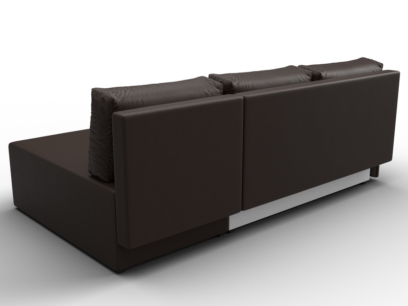 Диван угловой Поло правый угол, Экокожа, Коричневый