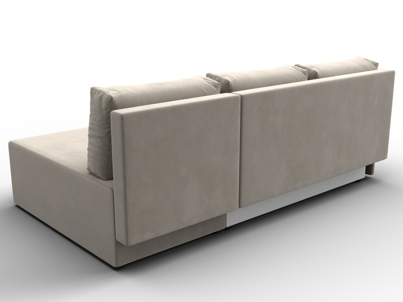 Диван угловой Поло правый угол, Микровельвет, Бежевый