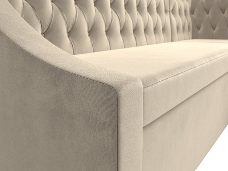 Диван кухонный угловой Мерлин правый угол, Микровельвет, Бежевый