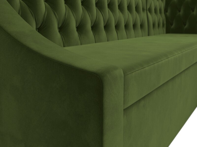 Диван кухонный угловой Мерлин правый угол, Микровельвет, Зеленый