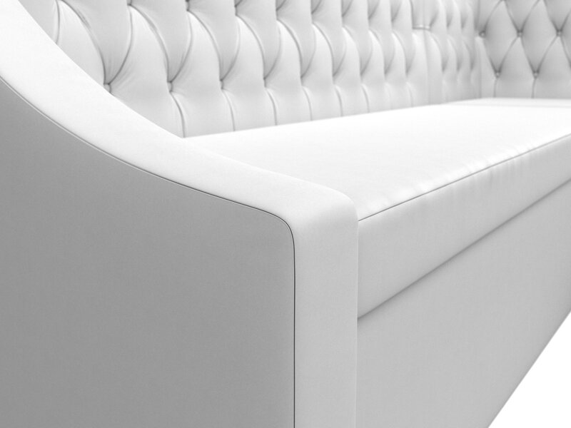 Диван кухонный угловой Мерлин правый угол, Экокожа, Белый