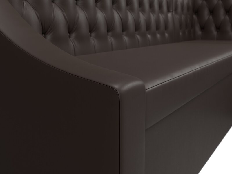 Диван кухонный угловой Мерлин правый угол, Экокожа, Коричневый