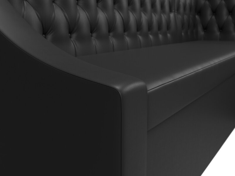 Диван кухонный угловой Мерлин правый угол, Экокожа, Черный