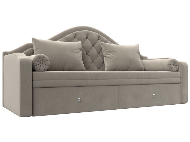 Диван детский прямой Сойер, Микровельвет, Бежевый