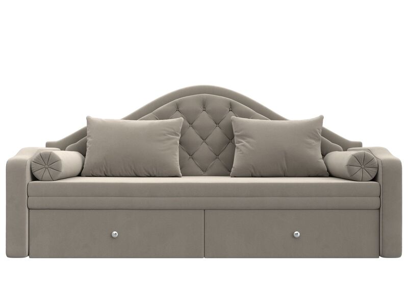 Диван детский прямой Сойер, Микровельвет, Бежевый