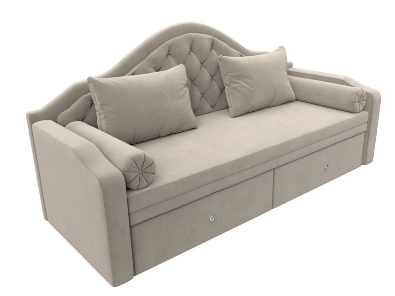 Диван детский прямой Сойер, Микровельвет, Бежевый