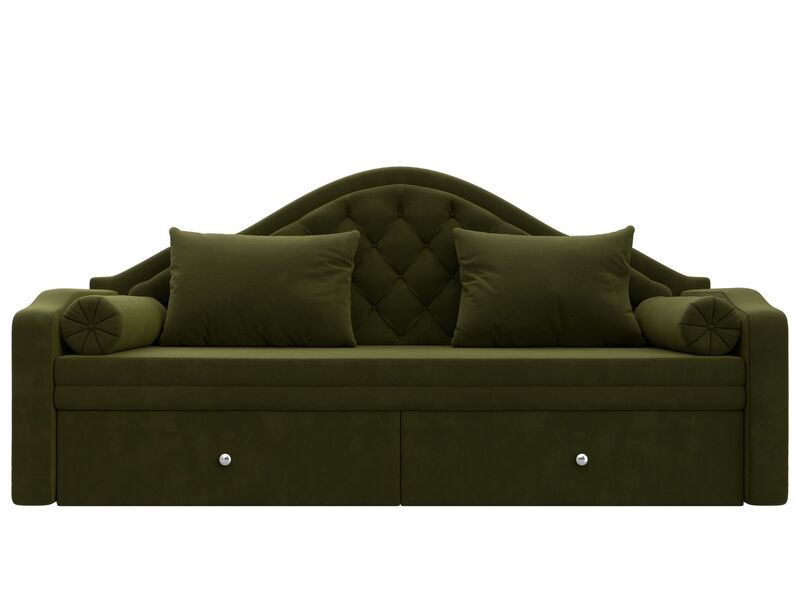 Диван детский прямой Сойер, Микровельвет, Зеленый