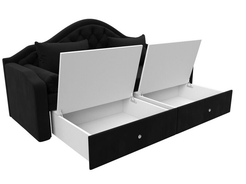 Диван детский прямой Сойер, Микровельвет, Черный