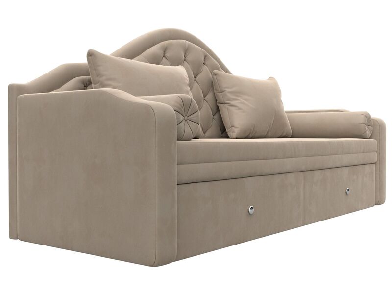 Диван детский прямой Сойер, Велюр, SEVEN 729 бежевый