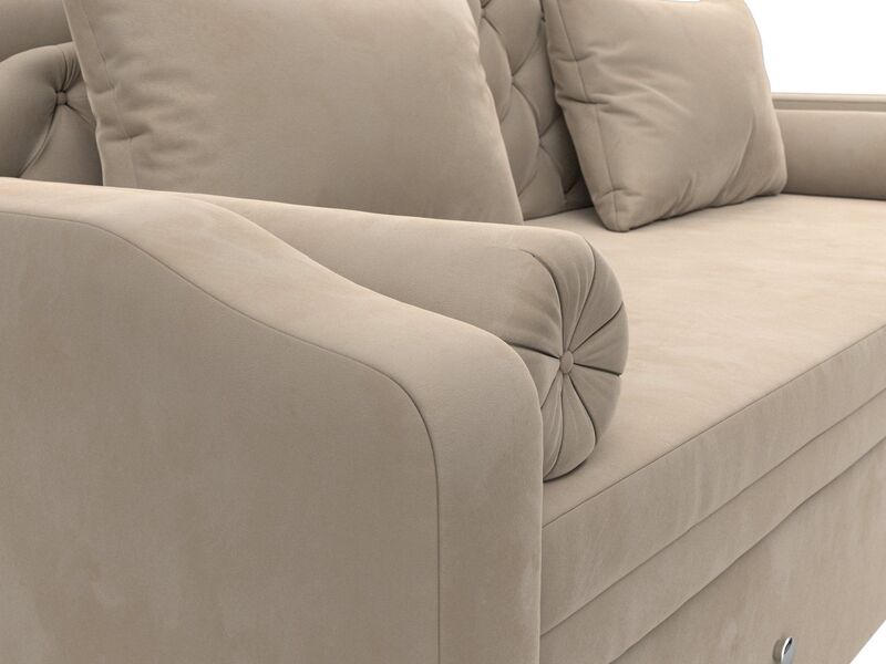 Диван детский прямой Сойер, Велюр, SEVEN 729 бежевый