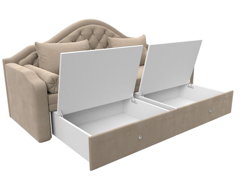 Диван детский прямой Сойер, Велюр, SEVEN 729 бежевый