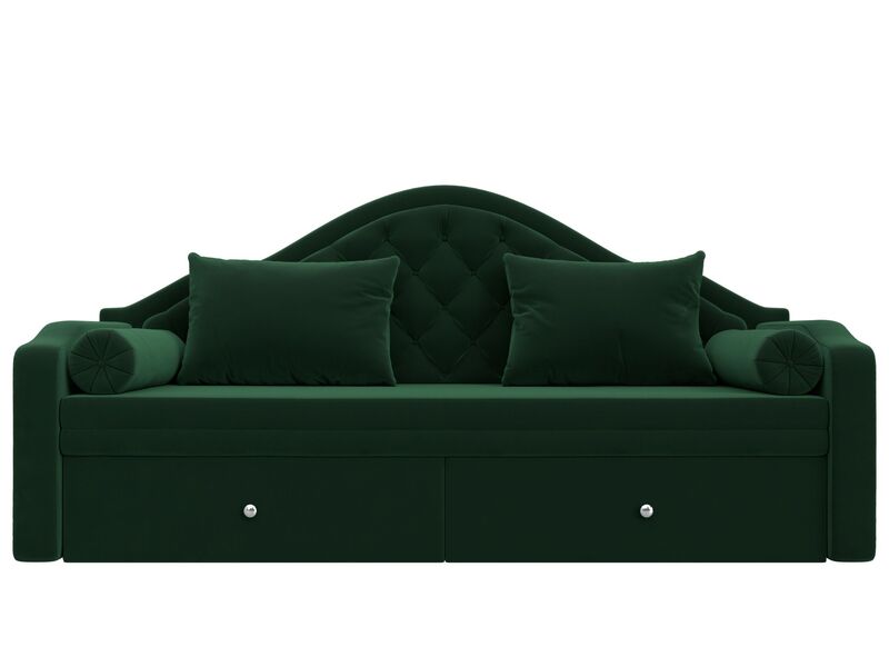 Диван детский прямой Сойер, Велюр, SEVEN 626 зеленый