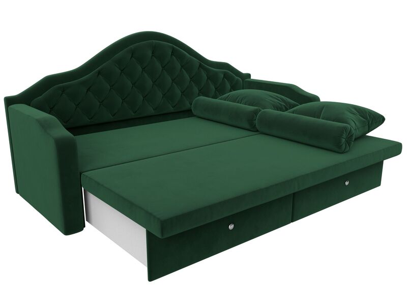 Диван детский прямой Сойер, Велюр, SEVEN 626 зеленый
