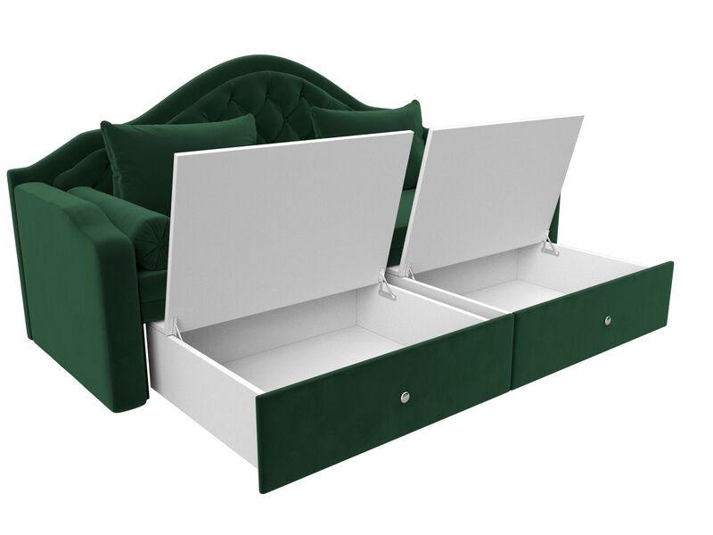 Диван детский прямой Сойер, Велюр, SEVEN 626 зеленый