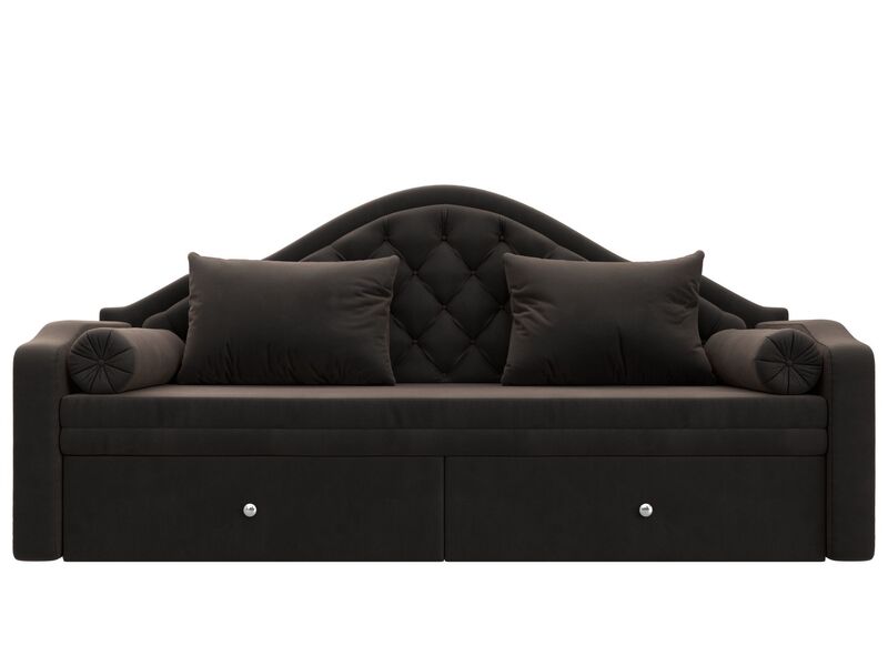 Диван детский прямой Сойер, Велюр, SEVEN 727 коричневый