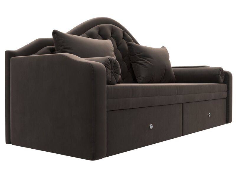 Диван детский прямой Сойер, Велюр, SEVEN 727 коричневый