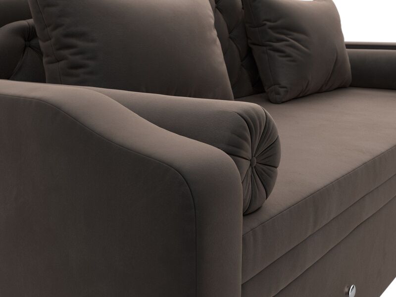 Диван детский прямой Сойер, Велюр, SEVEN 727 коричневый