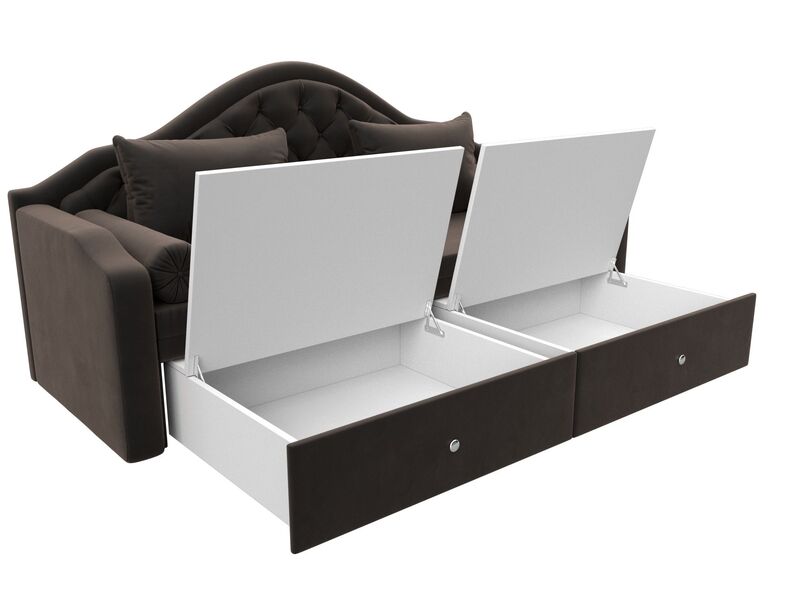 Диван детский прямой Сойер, Велюр, SEVEN 727 коричневый