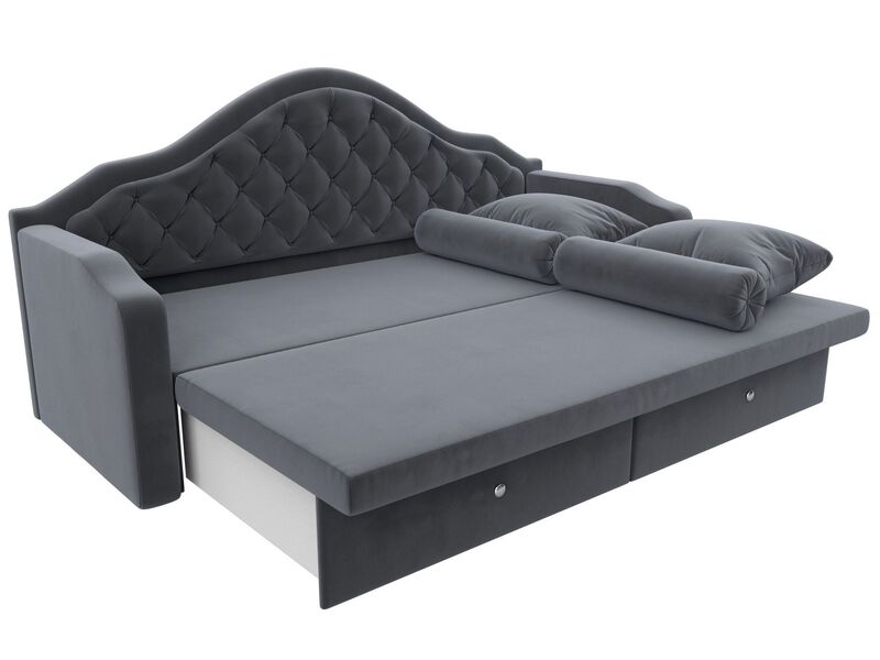 Диван детский прямой Сойер, Велюр, SEVEN 17 серый