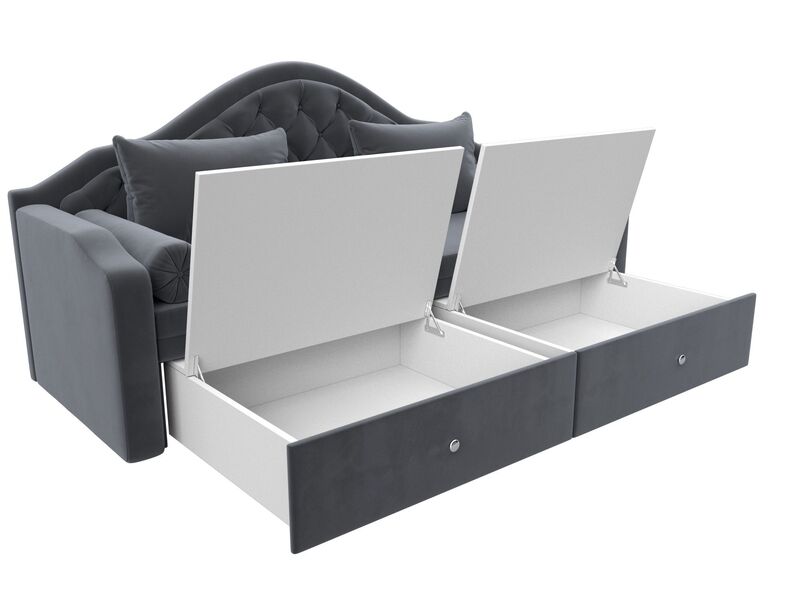Диван детский прямой Сойер, Велюр, SEVEN 17 серый