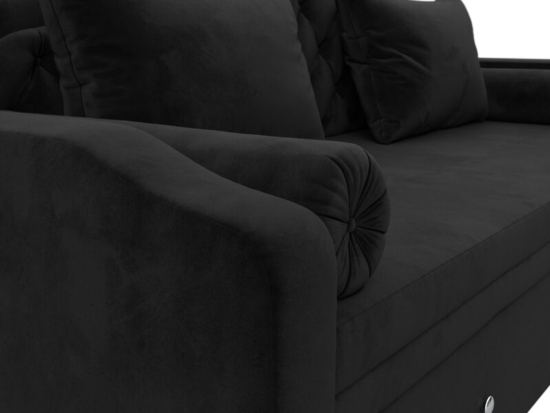 Диван детский прямой Сойер, Велюр, SEVEN 35 черный