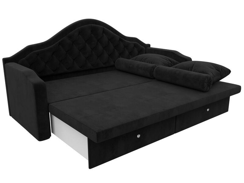 Диван детский прямой Сойер, Велюр, SEVEN 35 черный