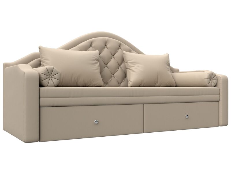 Диван детский прямой Сойер, Экокожа, Бежевый