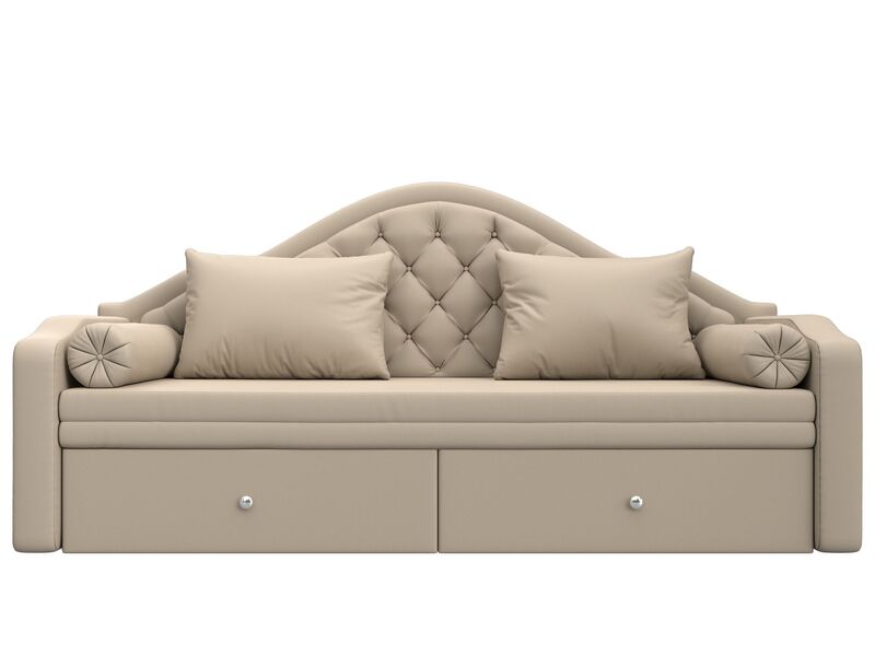 Диван детский прямой Сойер, Экокожа, Бежевый