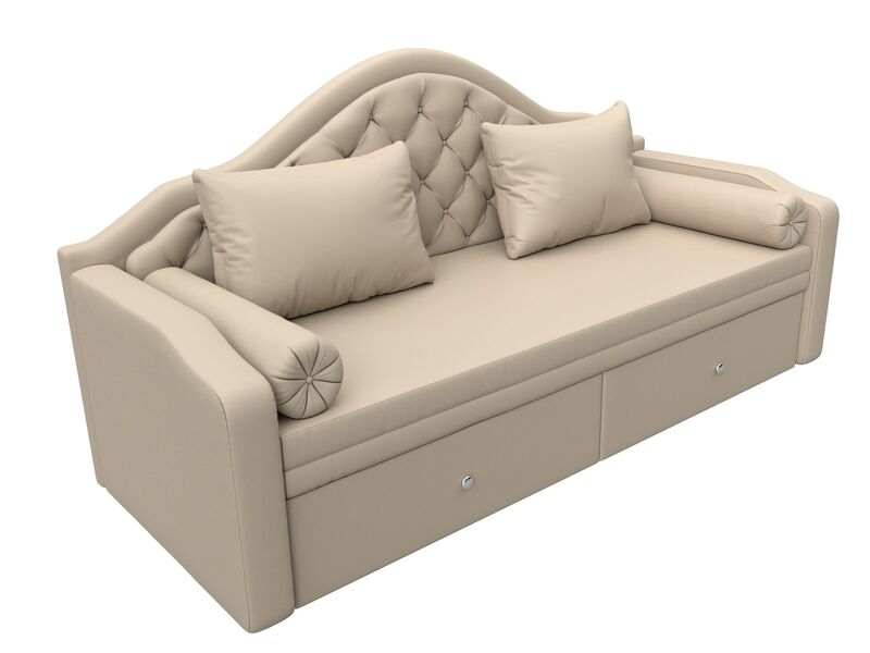 Диван детский прямой Сойер, Экокожа, Бежевый