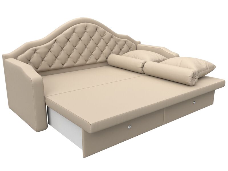 Диван детский прямой Сойер, Экокожа, Бежевый