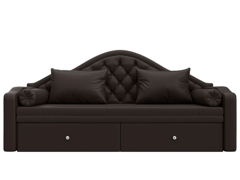 Диван детский прямой Сойер, Экокожа, Коричневый