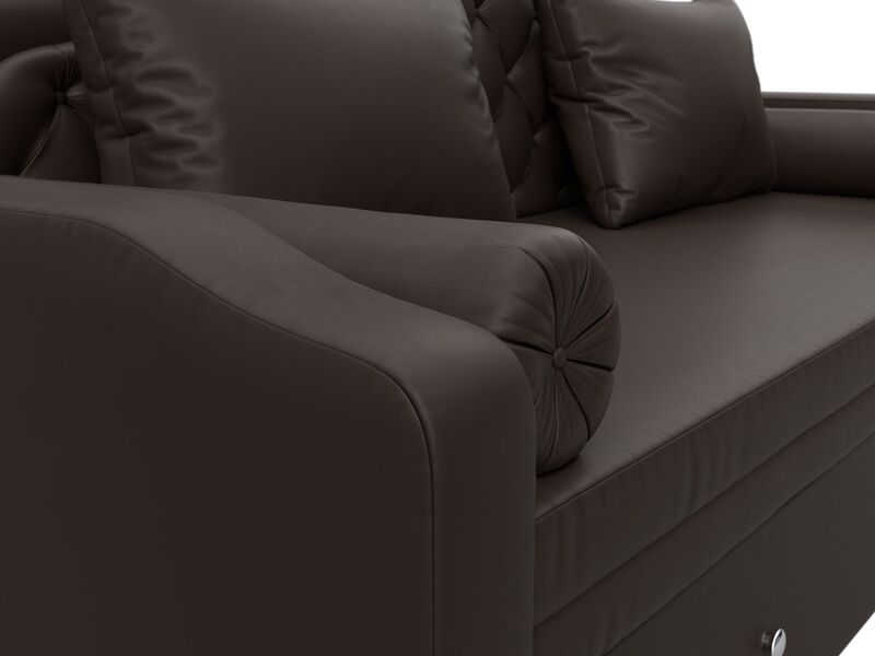 Диван детский прямой Сойер, Экокожа, Коричневый