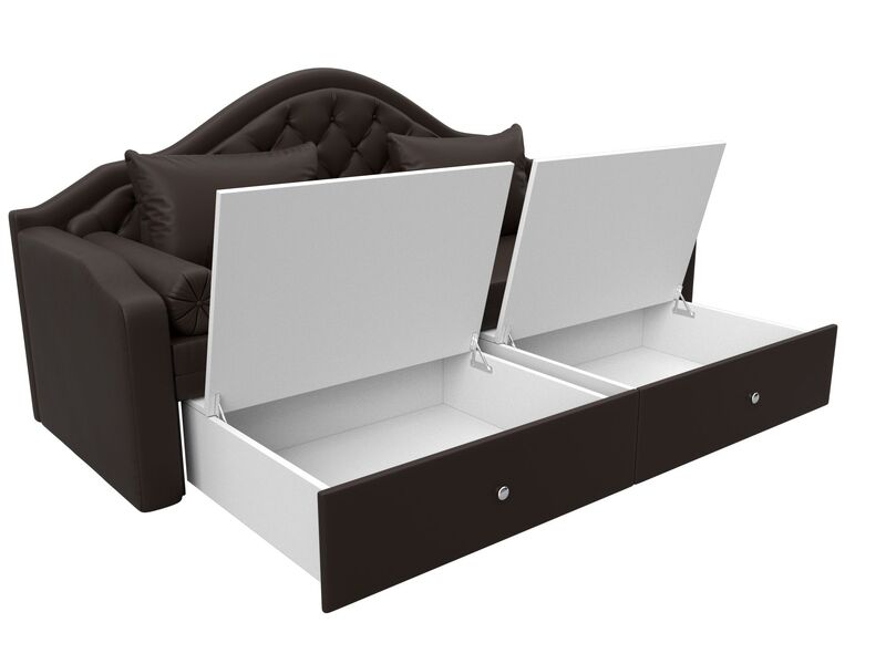 Диван детский прямой Сойер, Экокожа, Коричневый