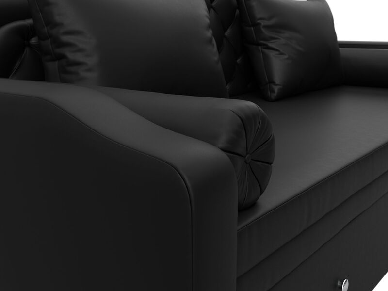 Диван детский прямой Сойер, Экокожа, Черный