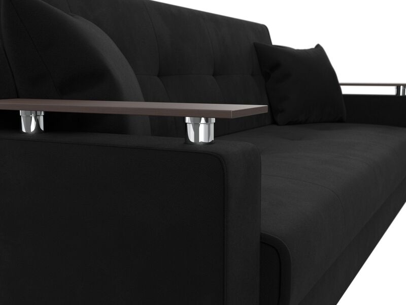 Диван-книжка Сенатор, Микровельвет, Черный