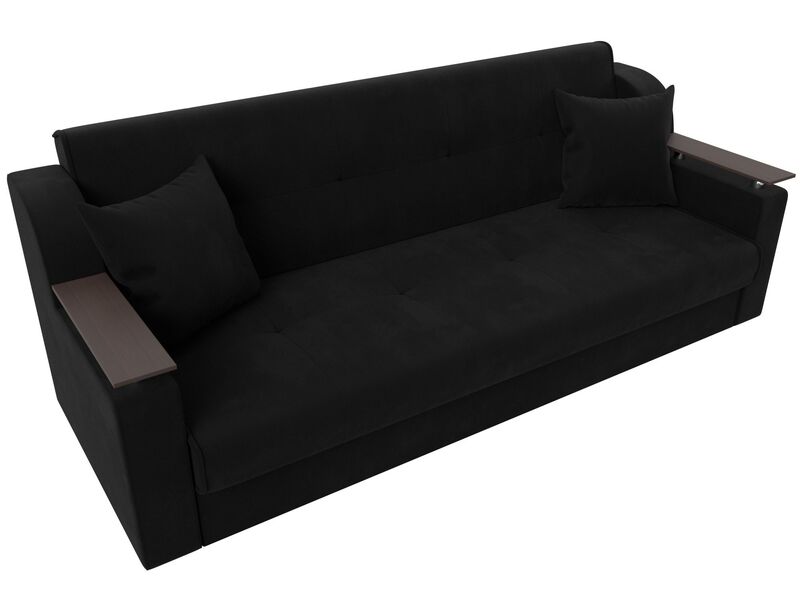 Диван-книжка Сенатор, Микровельвет, Черный