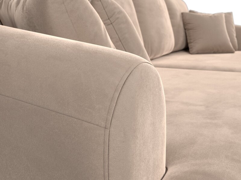 Диван прямой Милтон, Велюр, SEVEN 729 бежевый