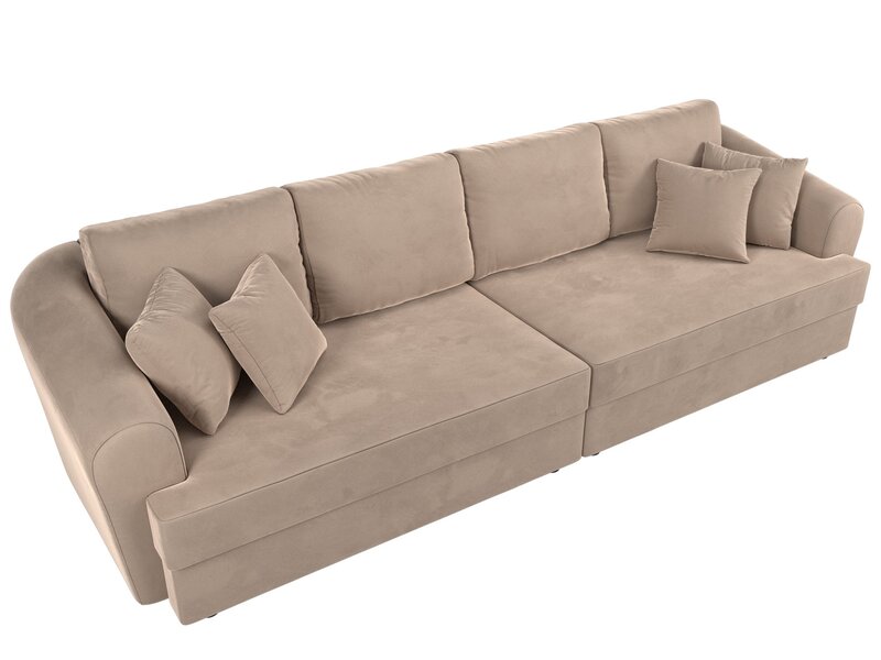 Диван прямой Милтон, Велюр, SEVEN 729 бежевый