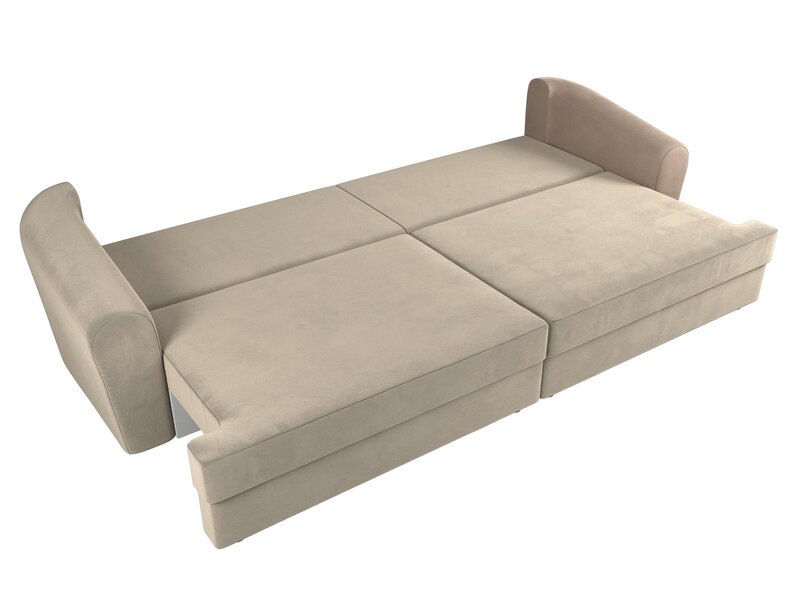 Диван прямой Милтон, Велюр, SEVEN 729 бежевый