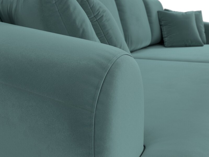 Диван прямой Милтон, Велюр, SEVEN 113 бирюзовый