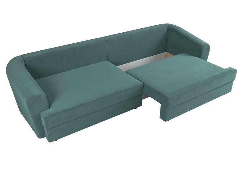 Диван прямой Милтон, Велюр, SEVEN 113 бирюзовый