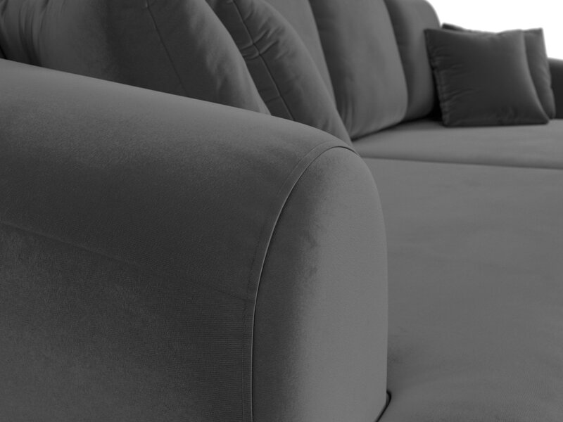 Диван прямой Милтон, Велюр, SEVEN 17 серый