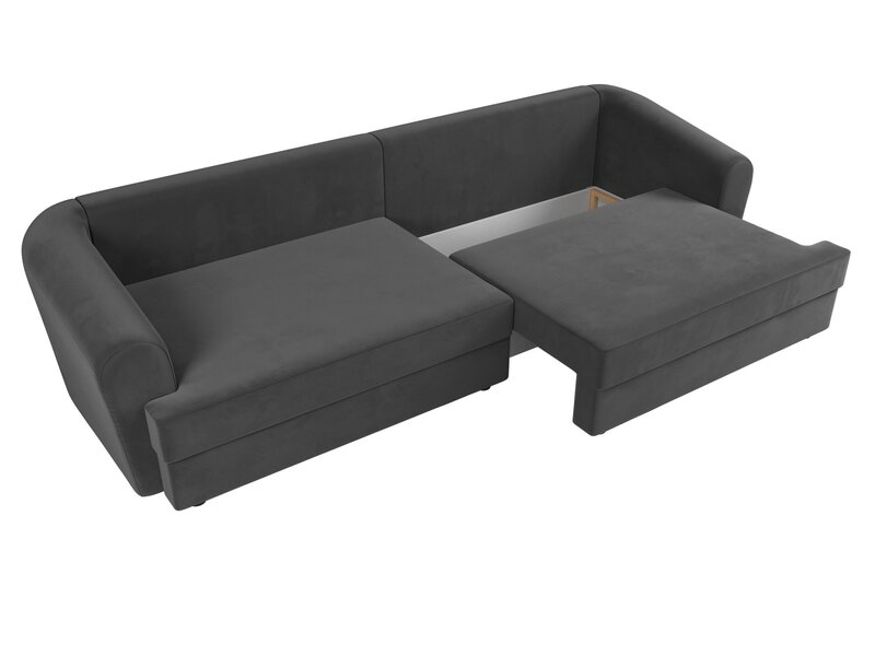 Диван прямой Милтон, Велюр, SEVEN 17 серый