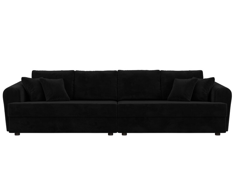 Диван прямой Милтон, Велюр, SEVEN 35 черный