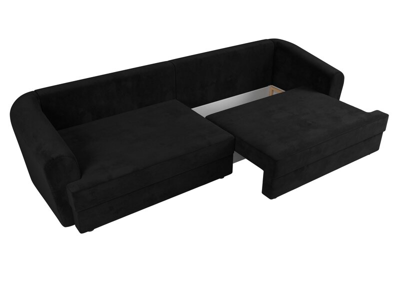Диван прямой Милтон, Велюр, SEVEN 35 черный