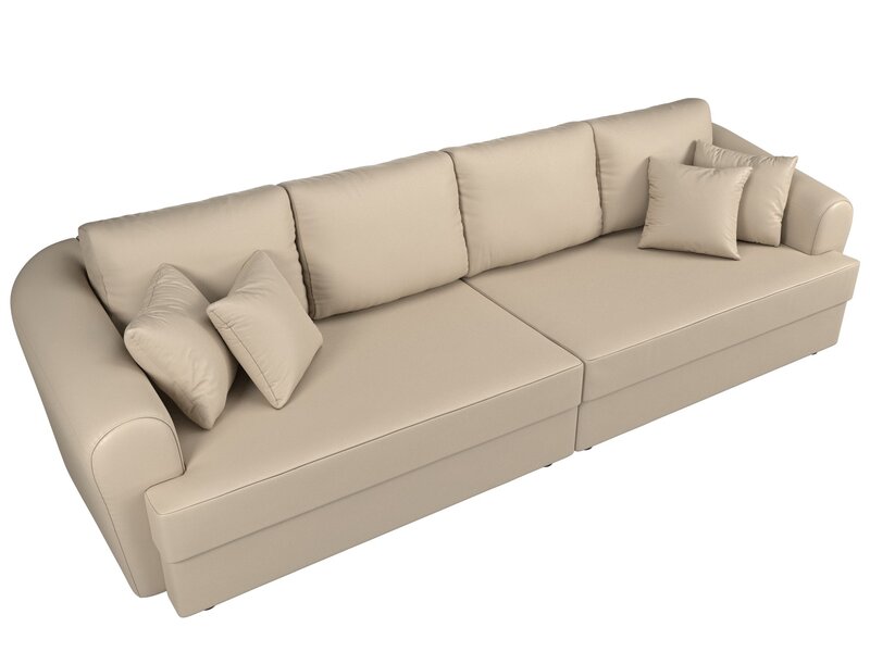 Диван прямой Милтон, Экокожа, Бежевый