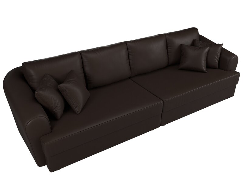 Диван прямой Милтон, Экокожа, Коричневый